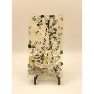 The Tower Tarot Card Resin Incense Stick Holder Black Tourmaline in Quartz